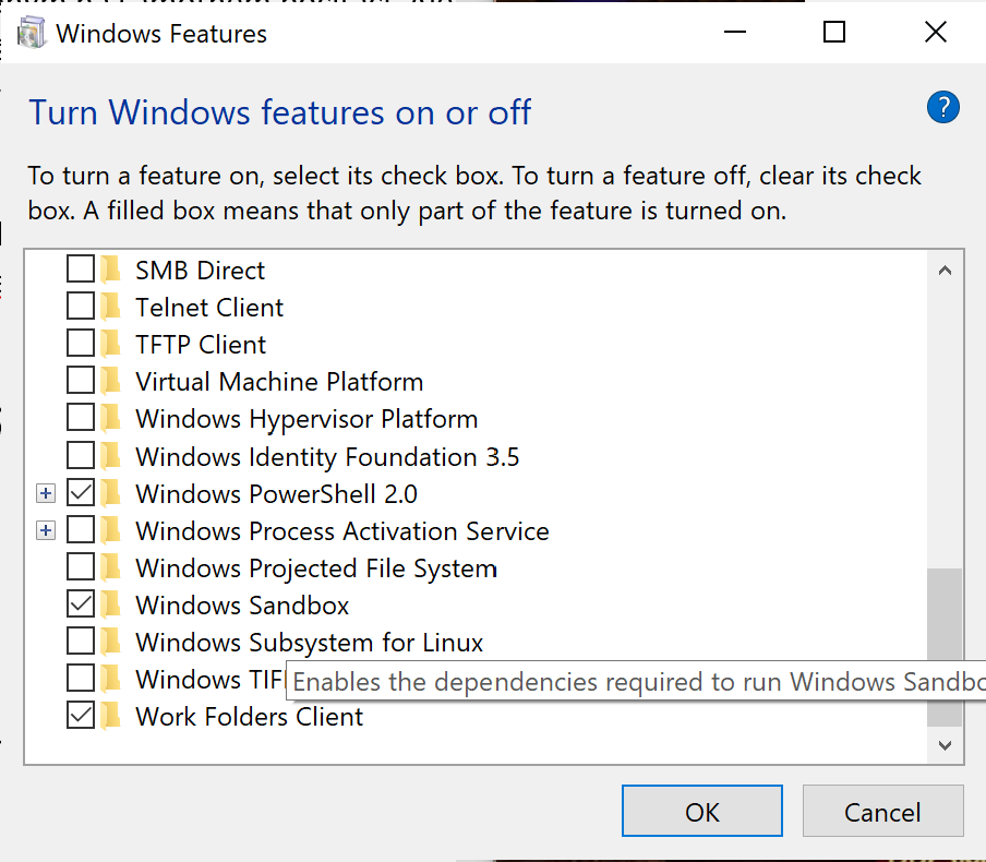 Nastavení Windows Sandbox